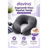 Davina ErgoTrip Visco Seyahat Yastığı | Visco Sünger, Ergonomik , Taşınabilir, Yıkanabilir Kılıf