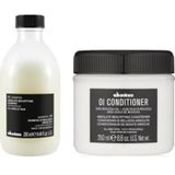 Davines Oi-Oil Sülfatsız Bakım 280 ml Şampuanı ve Oi 250 ml Nemlendiricili Krem