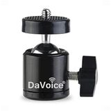 DaVoice 360 Derece Alüminyum Alaşımlı Gövde Döner Mini Tripod Bilyalı Kafa 1/4 inç Vida Dişli Taban Daha Çakmak DSLR Kamera Kamera için Montaj LED Işık Braketi Yürüyüş HTC Vive (Siyah)