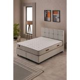 Dawin Tek Kişilik Yatak Seti | Paket Yaylı Yatak | Sandıklı Baza | Başlık | 3'lü Yatak Seti - Bej - 100 x 200 cm
