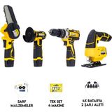 Dawreek Dörtlü Set Dw (Mini Testere+ Avuç Taşlama+Akülü Vidalama+Dekupaj)