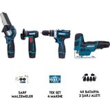 Dawreek Dörtlü Set Mky (Mini Testere+ Avuç Taşlama+Akülü Vidalama+Dekupaj)