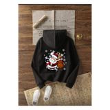 Daxia KIZ-ERKEK ÇOCUK NOEL BABA Baskılı Kapüşonlu Sweatshirt YILBAŞI BASKILI (YENİ SEZON) HOODİE