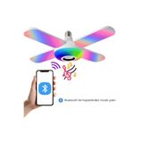 Daxom 4' lü Pervaneli Bluetooth Destekli Hoparlörlü Uzaktan Kumandalı RGB Aydınlatmalı Pervane Ampul