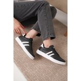 Daxors D163 Günlük Ortopedik Kadın Sneaker Spor Ayakkabı - Siyah - Beyaz