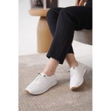 Daxtors D0155 Günlük Ortopedik Kadın Sneaker Spor Ayakkabı Beyaz