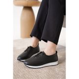 Daxtors D0155 Günlük Ortopedik Kadın Sneaker Spor Ayakkabı Siyah