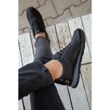 Daxtors D0315 Ortopedik Erkek Klasik Siyah Ayakkabı Mikrofiber Taban ile Rahat Kullanım