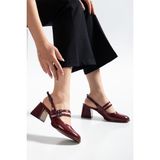 Daxtors D04432 Günlük Ortopedik Kadın Klasik Topuklu Ayakkabı - Bordo