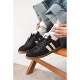 Daxtors Garantili Agnus Günlük Ortopedik Kadın Sneaker Spor Ayakkabı - Siyah - Beyaz