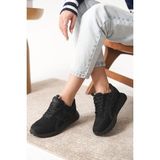Daxtors Garantili D0120 Günlük Ortopedik Kadın Sneaker Spor Ayakkabı - Siyah