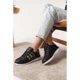 Daxtors Garantili D0516 Günlük Ortopedik Kadın Sneaker Spor Ayakkabı - Siyah