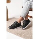 Daxtors Garantili D0703 Günlük Ortopedik Kadın Sneaker Spor Ayakkabı - Siyah