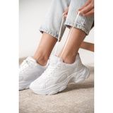 Daxtors Garantili Kadın Ortopedik D0164 Sneaker Spor Ayakkabı Düz Tabanlı Hafif Yapı - Beyaz