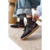 Daxtors Ortopedik Kadın Sneaker Spor Ayakkabı Siyah Renkli Taban ile Konforlu Günlük Kullanım