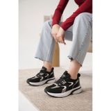 Daxtors Sameto Günlük Ortopedik Kadın Sneaker Spor Ayakkabı Siyah-beyaz