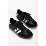 Daxtors Sanbo Ortopedik Unisex Çocuk Sneaker Siyah - Beyaz Düz Tabanlı Spor Ayakkabı