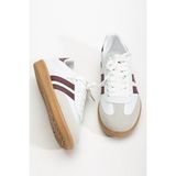 Daxtors Sanbo Ortopedik Unisex Sneaker Beyaz - Bordo Renkli Düz Taban Spor Ayakkabı
