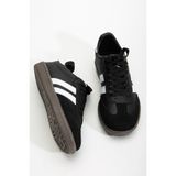Daxtors Sanbo Ortopedik Unisex Sneaker Siyah - Beyaz Düz Tabanlı Spor Ayakkabı