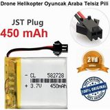 Day 450 Mah 3.7v Siyah Soket Drone Helikopter Oyuncak Araba Telsiz Telefon Pili