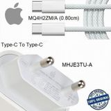 Day Apple iPhone 15 PRO Max Uyumlu Orjinal 20W Hızlı Şarj Aleti Seti TYPE-C To Type-C MHJE3TU-A + MQ4H2ZM/A (Kablo Dahil)