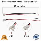 Day Drone Pili Soketi Beyaz Dişi Erkek 10 cm Kablo