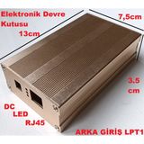 Day Elektronik Devre Kutusu Alüminyum Bakır Renk Metal Boş Kutu 13CM