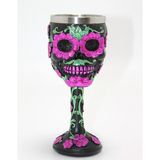 Day Of The Dead Şeker Kurukafa Tasarımlı 3D Çelik Kadeh Bardak Midastech - Renkli - 0 - 200 ml