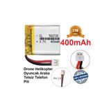 Day Ph 2.0 400 Mah 3.7v Beyaz Soket Drone Helikopter Oyuncak Araba Telsiz Telefon Pili