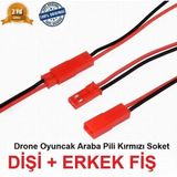 Day Syp2 Kırmızı Drone Pili Soketi Dişi Erkek 10 cm Kablo Garantili