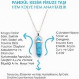 Day Turkuaz (Firuze) Taşı Erkek Kadın Uniex Kolye Çivi Şeklinde Doğaltaş Kolye (Hediye Kutulu) Kolyecı000098