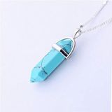 Day Turkuaz (Firuze) Taşı Erkek Kadın Uniex Kolye Çivi Şeklinde Doğaltaş Kolye (Hediye Kutulu) Kolyecı000103