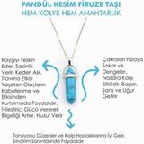Day Turkuaz (Firuze) Taşı Erkek Kadın Uniex Kolye Çivi Şeklinde Doğaltaş Kolye (Hediye Kutulu) Kolyecı000155