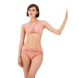 Dayana Yüksek Bel Tasarım İtalyan Kumaş Bikini (pembe, Medium)