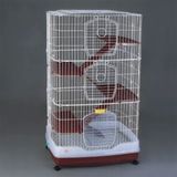 DaYang 82x55x149 cm Bordo Beyaz 3 Metal Katlı Kedi Kafesi