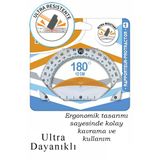 Dayanıklı Açı Ölçer 12 Cm 1 Adet Plastik İletki Şeffaf Geometri Matematik Çizim Ölçme Seti Okul Ders