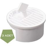 Dayanıklı Beyaz Plastik Yer Süzgeci Gider Kapağı 3'lü Set – Modern Tasarım ve Kolay Temizlik