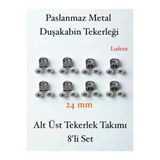 Dayanıklı Duşakabin Tekerleği Alt Üst Sürgülü Cam Kabin Tekeri Rulman Metal Gövdeli 8 Li Set