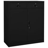 Dayanıklı endüstriyel çelik ofis depolama dolabı - 90 x 40 x 102 cm, 2 ayarlanabilir kilit rafına ve pürüzsüz bilyalı rulman çekmecesine sahiptir, ev ve ofis için ideal alet düzenleyici