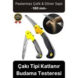 Dayanıklı Kaliteli Paslanmaz Çelik Döner Saplı Kamp Bahçe Katlanır Budama Testeresi Çakı Tipi 180 mm - diğer
