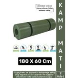 Dayanıklı Kamp Outdoor Yoga Pilates Su Geçirmez 12 Mm Kalın Köpük 180 X 60 Cm Askeri Haki Mat 2 Adet