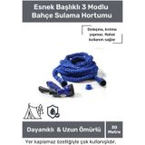 Dayanıklı Kırılmaz 3 Modlu Uzayan Bahçe Sulama Araç Yıkama Hortumu 30 Metre Mavi