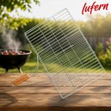 Dayanıklı Küçük Boy Mangal Izgarası 35X20 Cm Ahşap Saplı Piknik Kamp Açık Hava Et Tavuk Sebze