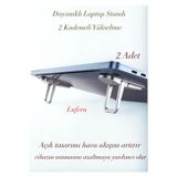 Dayanıklı Laptop Standı 2 Kademeli Yükseltme Ayarlı 2 Adet Katlanır Boyun Sırt Ağrı 2 Adet