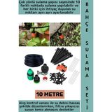 Dayanıklı Plastik Balkon Bahçe Sera Bitki Akış Kontrol Vanalı Pratik 10 Metre Sulama Sistemi Seti
