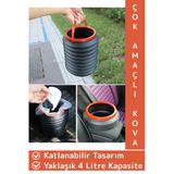 Dayanıklı Portatif Kamp Piknik Buz Kovası Oto Çöp Kovası Çok Amaçlı Taşıma Askılı Kapaksız Kova