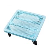 Dayanıklı Siyah Metal Çiçek Rafı, Tekerlekli Arabalı, İç/Dış Mekan Kullanımı için Kare Bahçe Arabası, Yeşil Tabaklı Büyük Saksılar için İdeal - 50 x 6