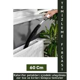 Dayanıklı Uzun Esnek Ince Yapılı Kalorifer Ulaşılması Zor Nokta Toz Kir Petek Temizlik Fırçası 60 cm - Renkli - 1
