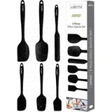 Dayanıklı Yanmaz Yapışmaz Silikon Spatula Seti 6 Parça Siyah Noktalı - Çok Renkli - 1 Adet