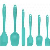 Dayanıklı Yanmaz Yapışmaz Silikon Spatula Seti 6 Parça Turkuaz - Çok Renkli - 1 Adet